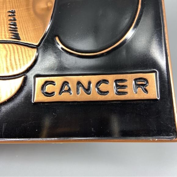 Vintage Zodiac Sign Cancer Astrology Seventies Copper Plaque - Picture 4 of 11